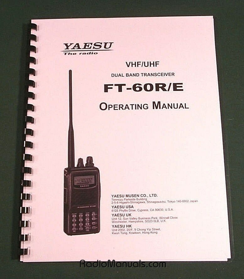 Yaesu FT-60R/E Instruction Manual - Click Image to Close